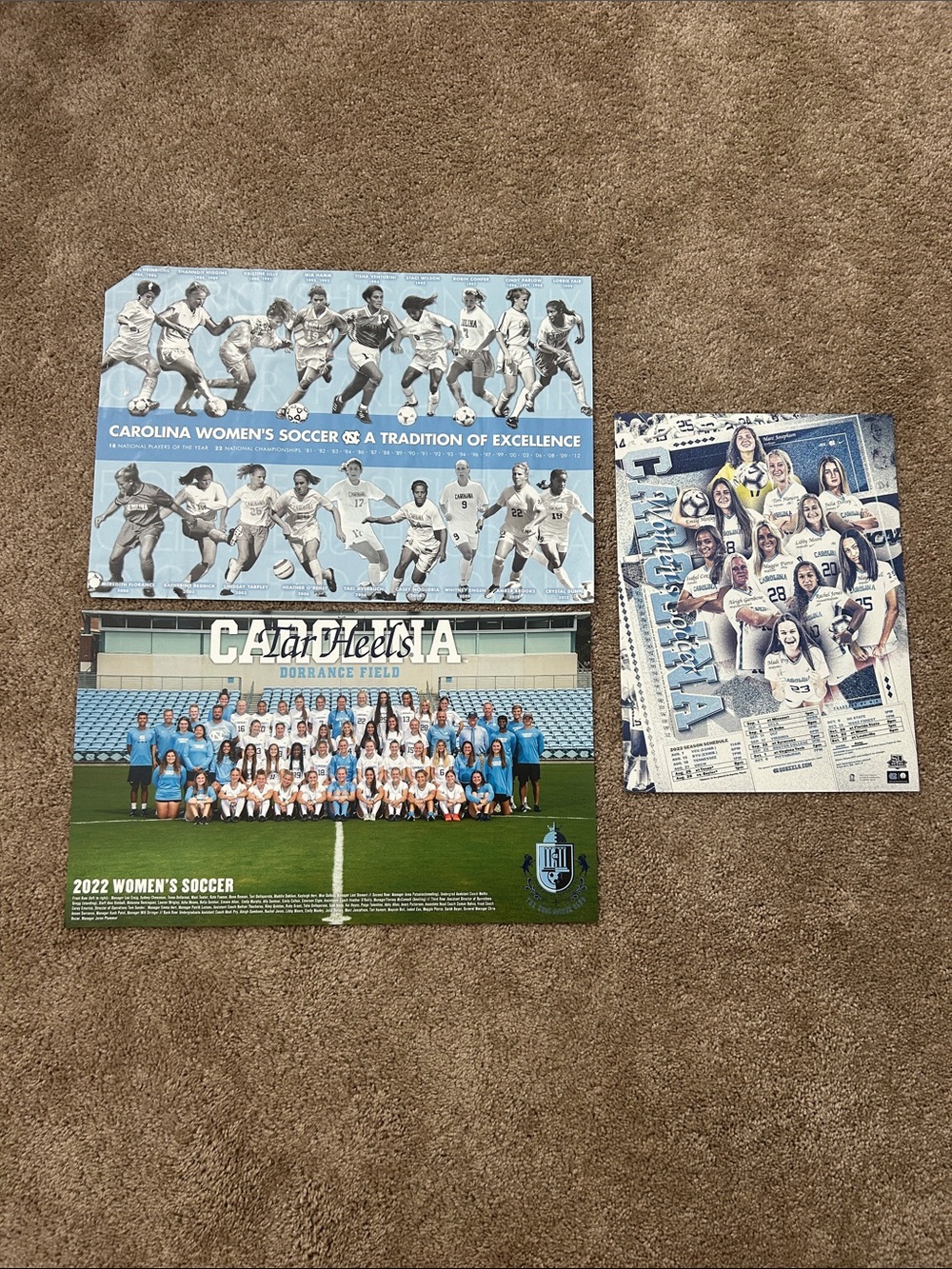 UNC Tar Heels Women's Soccer 2022 Team Posters Set